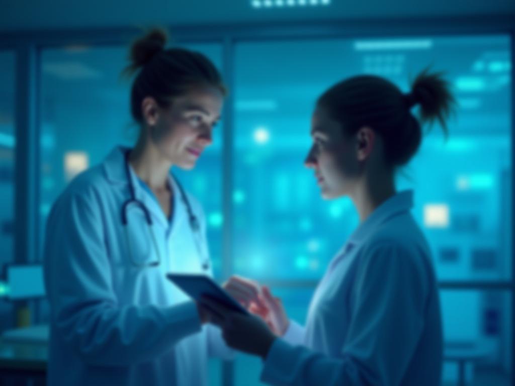 Dokter FitCodziennie berbicara dengan pasien melalui tablet